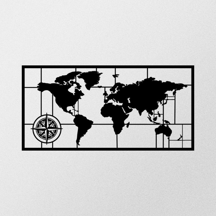 Wallity World Map Metal Decor 7